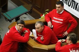 "Батькивщину" раздражают красные футболки "УДАРа"