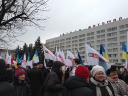 Акция оппозиции в Житомире проходит опять без Виталия Кличко (ФОТО)