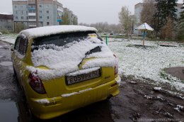 В России выпал снег (ВИДЕО)