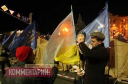 В Киеве на Евромайдане появился гипсовый памятник украинскому революционеру (ФОТО)