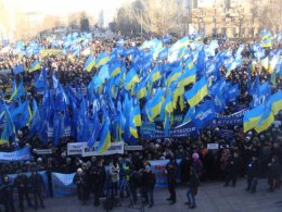 Донецкий антимайдан: "Янукович - власть от Бога!" (ВИДЕО)