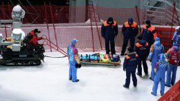 Российский летающий лыжник серьезно пострадал во время тренировки. Сочи-2014