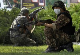 Террористы штурмуют пограничный отряд "Дьяково"