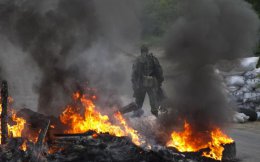 БТР украинских пограничников подорвался на мине