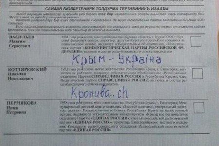 Крымчане выразили протест против проведения "российских выборов" в Крыму (ФОТО)