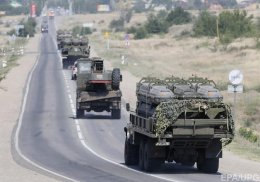 Большой военный конвой прошел по окраине Донецка (ВИДЕО)