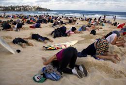 Австралийские защитники природы спрятали головы в песок