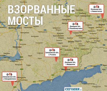 Путепроводы становятся главным объектом терактов в Украине