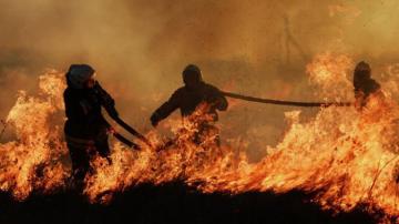 Масштабный пожар в Хакасии (ВИДЕО)