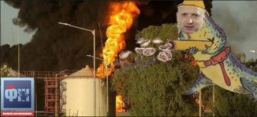 В интернете высмеяли действия чиновников во время пожара на нефтебазе (ФОТО)