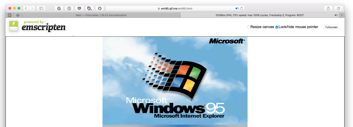 Невозможное возможно. Windows 95 удалось запустить в обычном браузере (ФОТО)