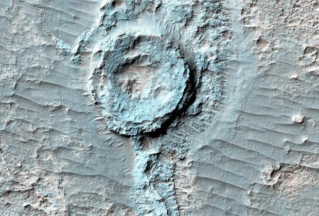 В NASA показали «перевернутый» кратер на Марсе (ФОТО)