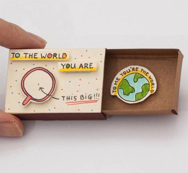 Невероятные открытки из спичечных коробков со скрытыми сообщениями внутри (ФОТО)