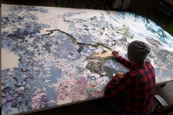 Японский художник трудился в течение 3,5 лет, каждый день по 10 часов, и создал удивительную картину (ФОТО)