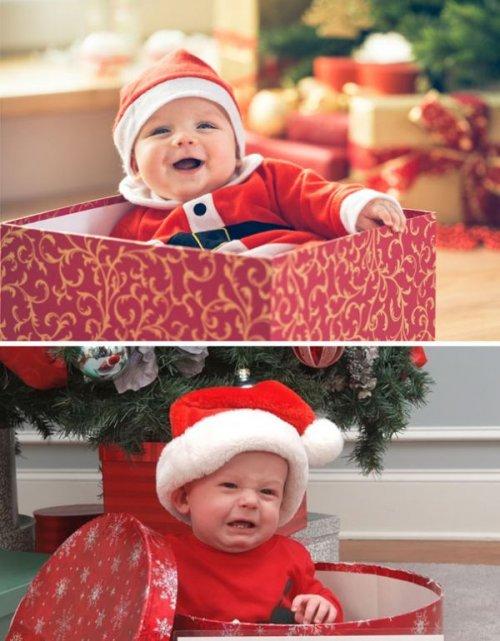 Ожидание против реальности: рождественские фотосессии с малышами (ФОТО)