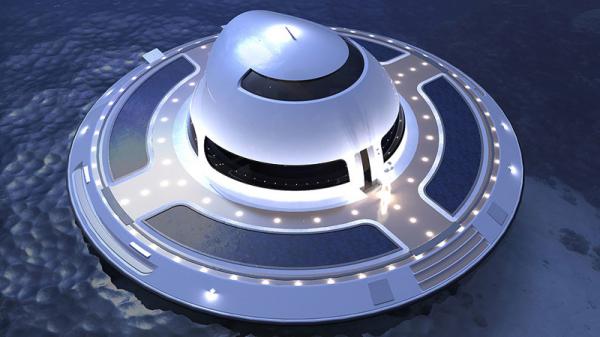 Итальянские дизайнеры представили проект плавучего дома в форме НЛО (ФОТО)