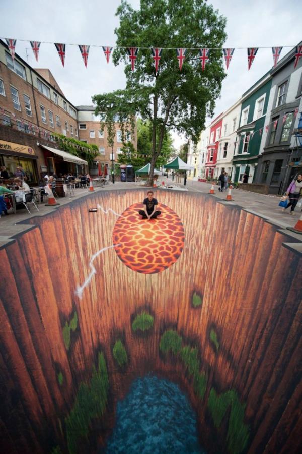 Трехмерное уличное искусство: головокружительные оптические иллюзии (ФОТО)