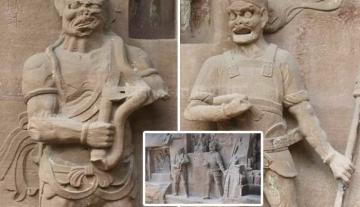 Китайские статуи с неизвестными предметами в руках, озадачили ученых