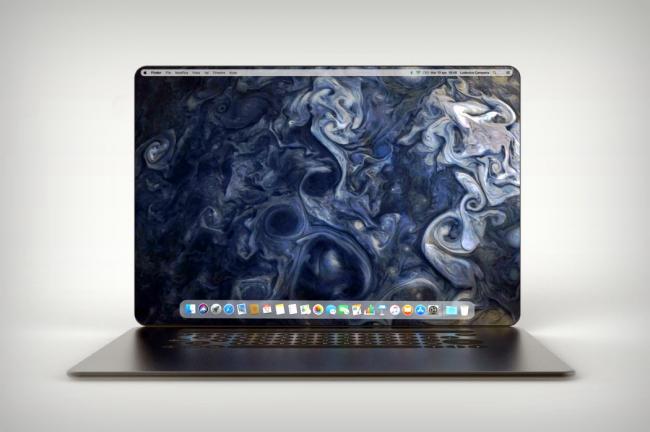 Художник создал концепт ноутбука Apple MacBook X с полностью безрамочным дисплеем и необычной клавиатурой с круглыми клавишами