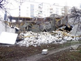 В Одессе обвалился строящийся магазин «Таврия-В» (ФОТО+ВИДЕО)