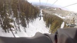 Американский подросток упал с горнолыжного фуникулёра (ВИДЕО)