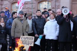 «Батькивщина» устроила показательное "сожжение" Попова (ФОТО)