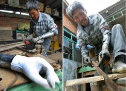 Китайский фермер сам сделал себе протезы обеих рук (ВИДЕО)