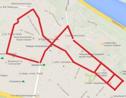 Автомобилисты составили схему для остановки транспорта в районе Майдана (СХЕМА)