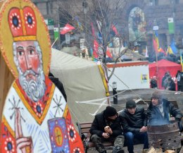 Святой Николай поддержал Евромайдан (ВИДЕО)