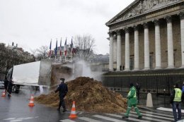 Перед зданием Парламента в Париже выгрузили из грузовика несколько тонн навоза (ФОТО)