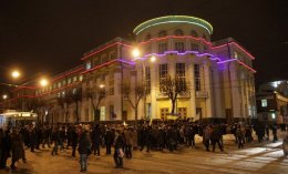 В Виннице заблокировали автобусы титушек