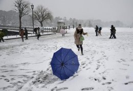 В Японии в результате снегопада пострадали около 1,3 тысячи человек