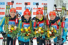 Сочи 2014. Церемония награждения украинских спортсменок (ВИДЕО)