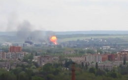 В Славянске взорвали АЗС (ВИДЕО)