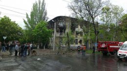 В Мариуполе здание ГУВД выгорело полностью (ФОТО)