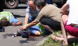 Расстрел сотрудников ГАИ в Донецке (ВИДЕО)