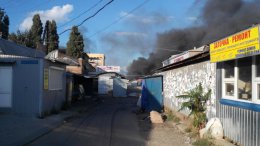 В Донецке горят рынок, железнодорожный вокзал и троллейбус (ФОТО)
