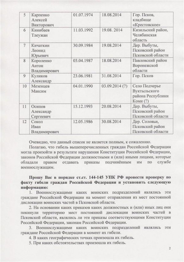 Шлосберг добивается правды о погибших российских солдатах на территории Донбасса (ДОКУМЕНТ)