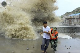 В Китае объявлен «оранжевый» уровень опасности в связи с приближением тайфуна