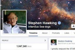 Британский физик-теоретик Стивен Хокинг зарегистрировал личный аккаунт в Facebook