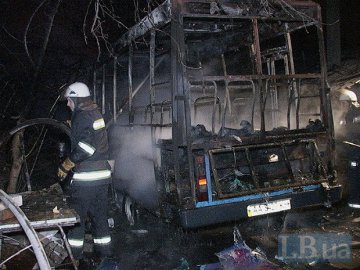 В Киеве сгорела маршрутка (ФОТО)