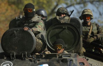 Уничтожена огневая точка боевиков в Саханке