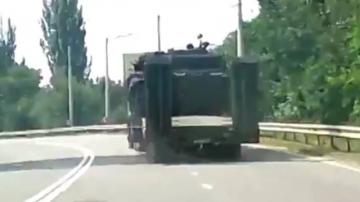 ДТП с танком в Крыму (ВИДЕО)