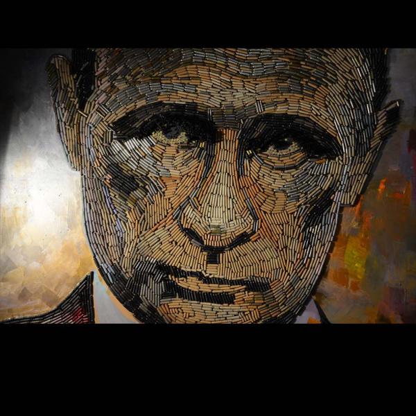 «Лицо войны» - портрет Путина нарисовали с помощью гильз