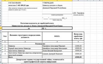 В сеть попали документы с  зарплатами “министерства” доходов и сборов “ДНР” (ФОТО)