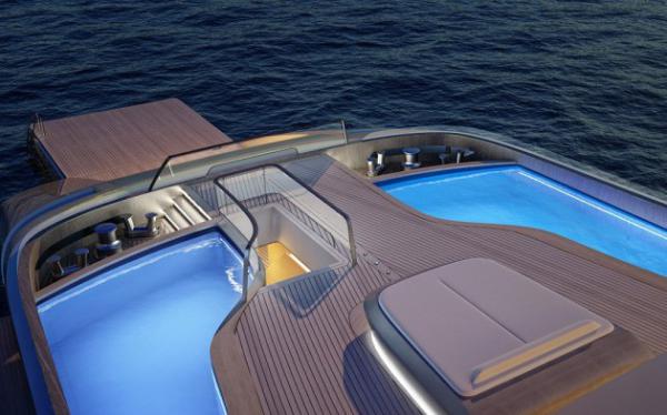 Итальянцы представили эксклюзивную 85-метровую яхту с двумя симметричными бассейнами (ФОТО)