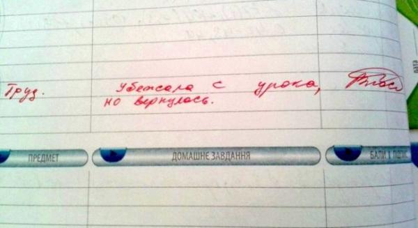 Самые невероятные записи в школьных дневниках (ФОТО)