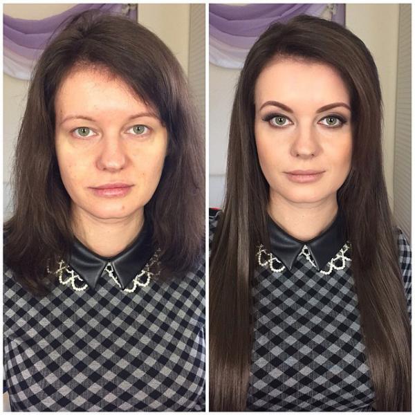 Обычные девушки до и после нанесения макияжа (ФОТО)