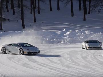 Специалисты из компании Lamborghini показали мастер-класс зимнего дрифта (ВИДЕО)