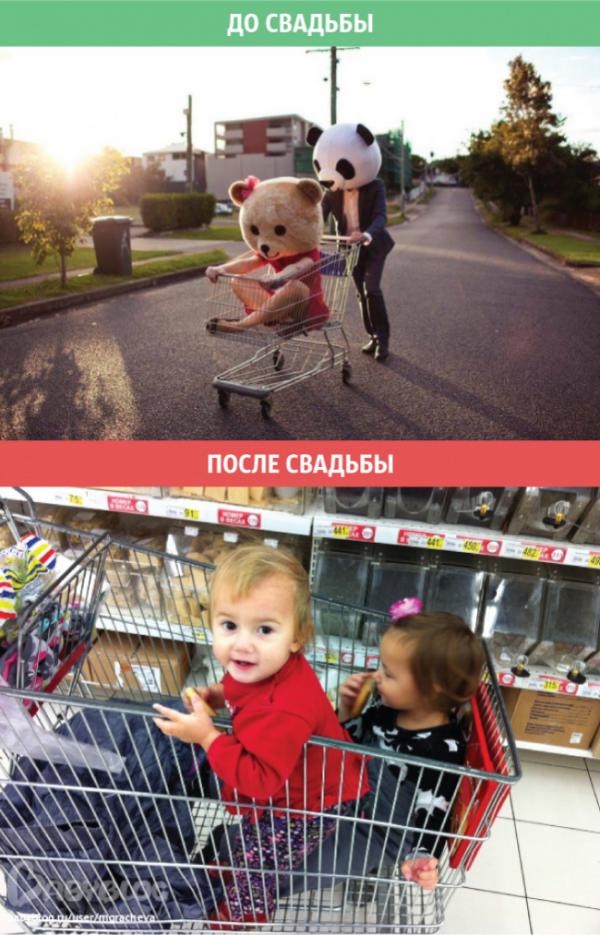 Как жизнь людей меняется после бракосочетания (ФОТО)